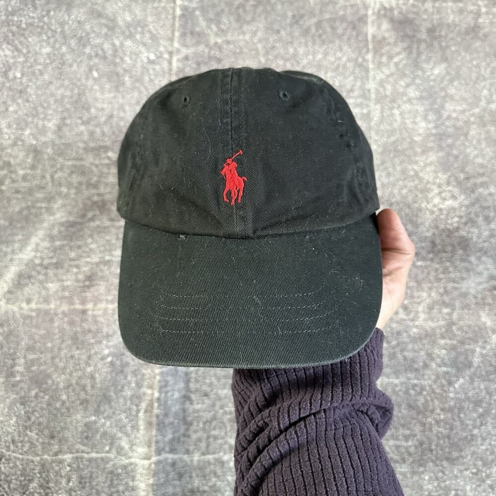 Men's Polo Ralph Lauren Black The Iconic Cotton Chino Adjustable Ball Cap Hat
